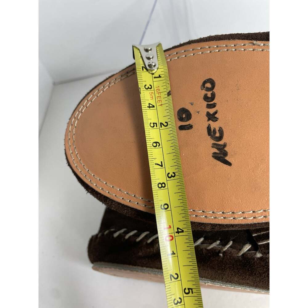 Vintage Artisan Made Mexico Suede Moccasin Boots Fringe Concho Women's 10 EUC - Picture 7 of 8
